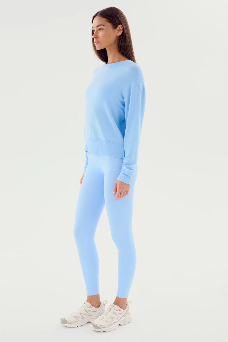 Splits59 Sonja Warm Up Long Sleeve Sweater in Sky - SKULPT Dublin