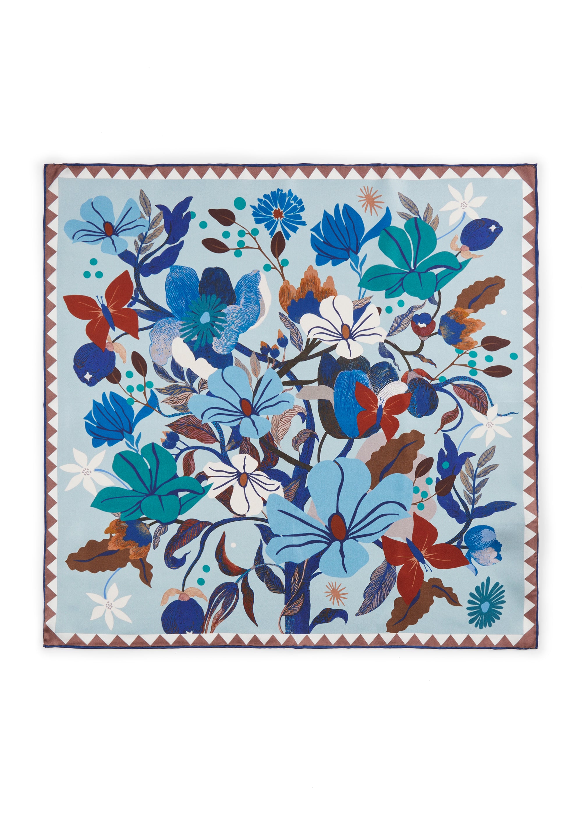 Codello Silk Scarf Blue Flowers - SKULPT Dublin