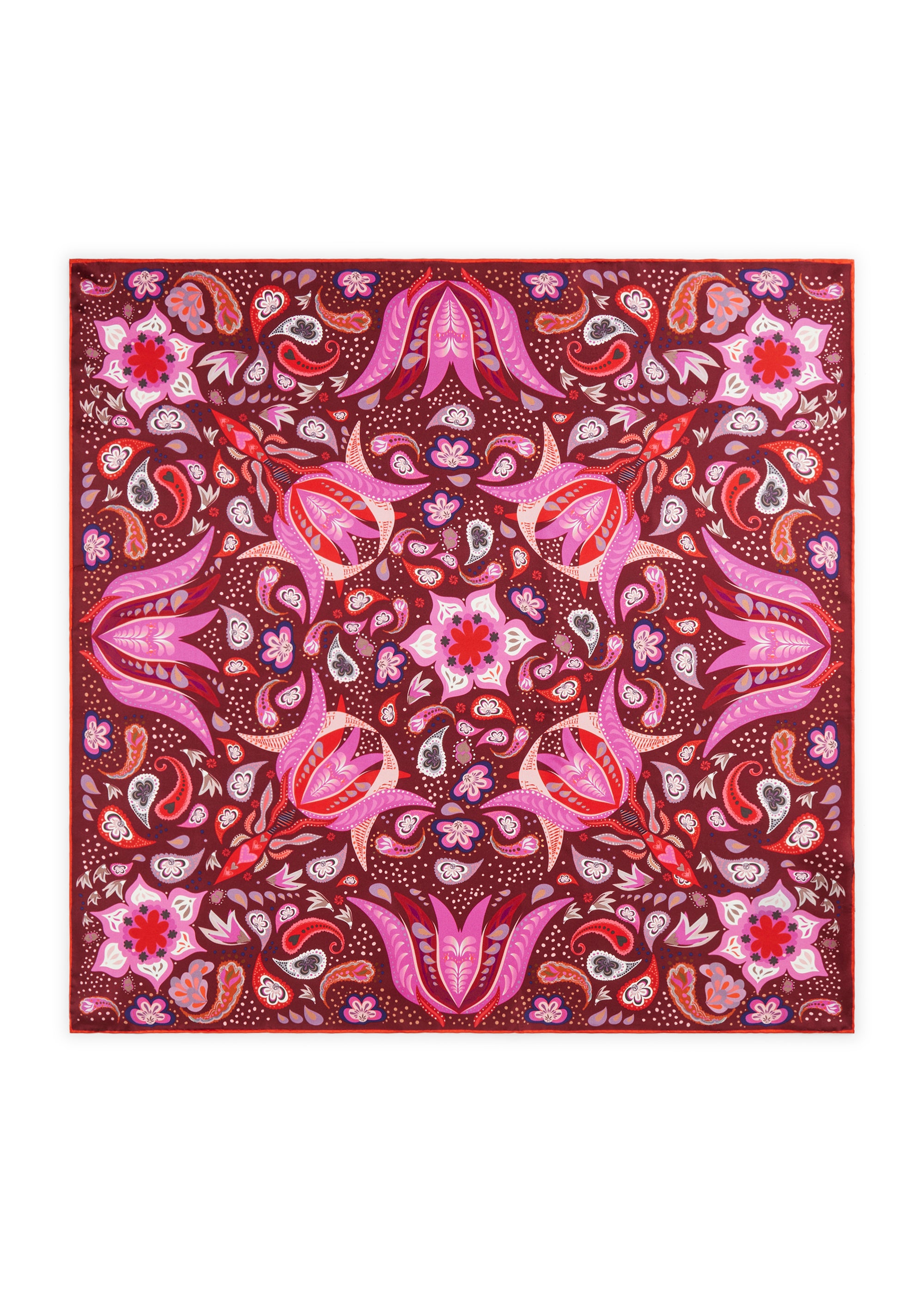 Codello Silk Scarf Bordeaux Paisley - SKULPT Dublin