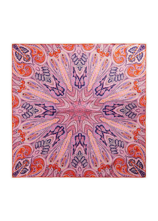 Codello Small Silk Paisley Scarf Pink and Navy - SKULPT Dublin