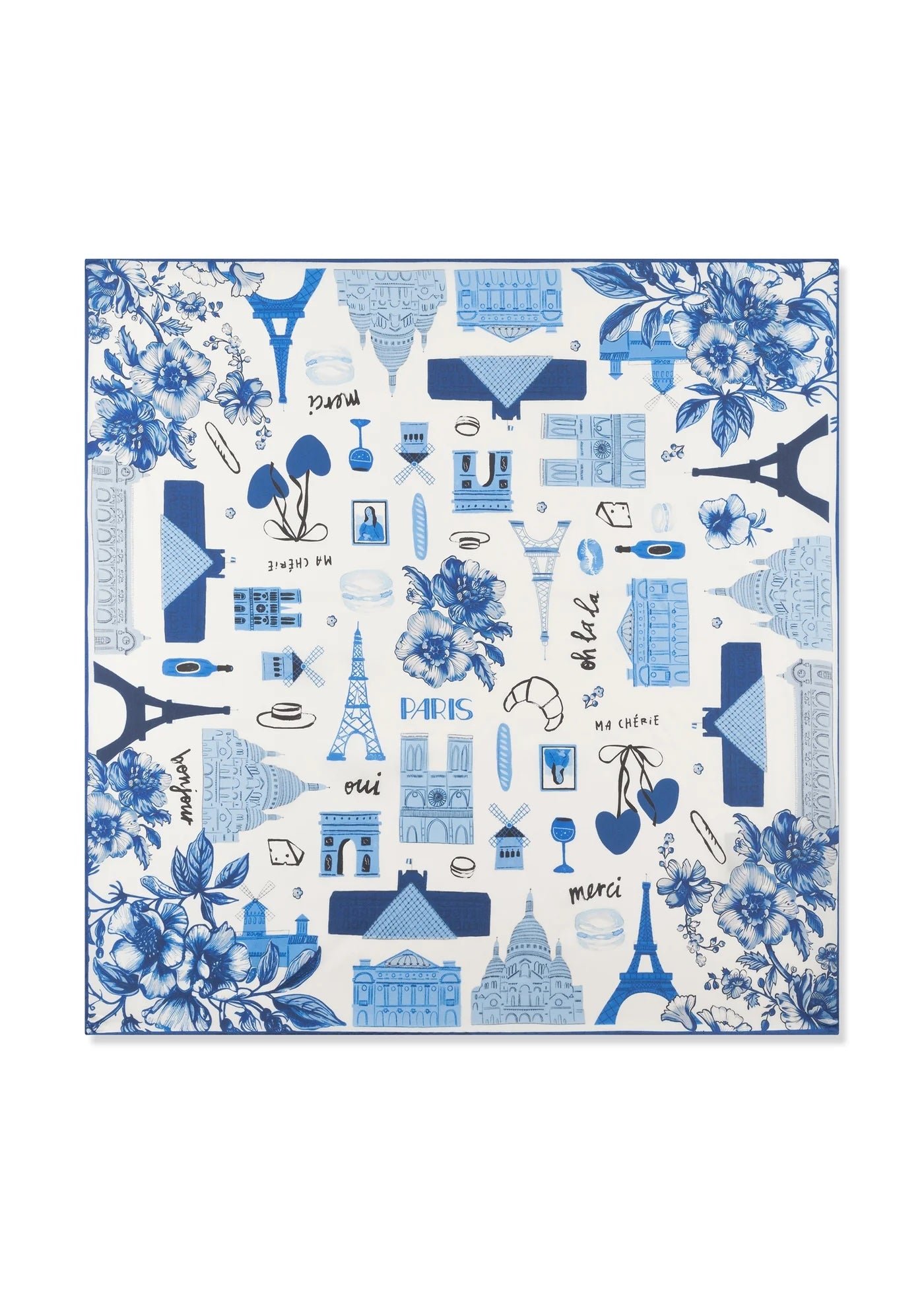 Codello Silk Scarf Paris in Blue - SKULPT Dublin
