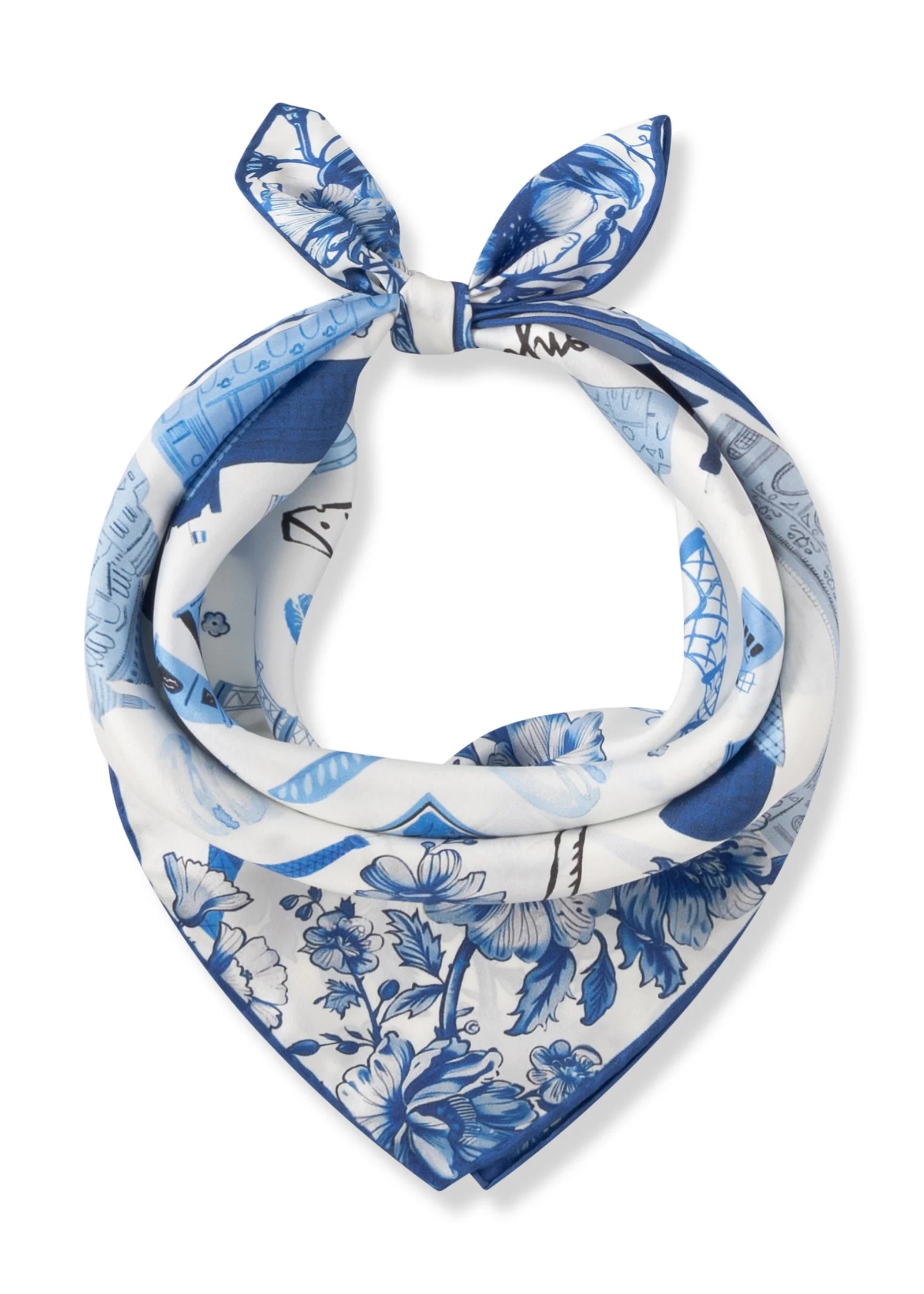 Codello Silk Scarf Paris in Blue - SKULPT Dublin