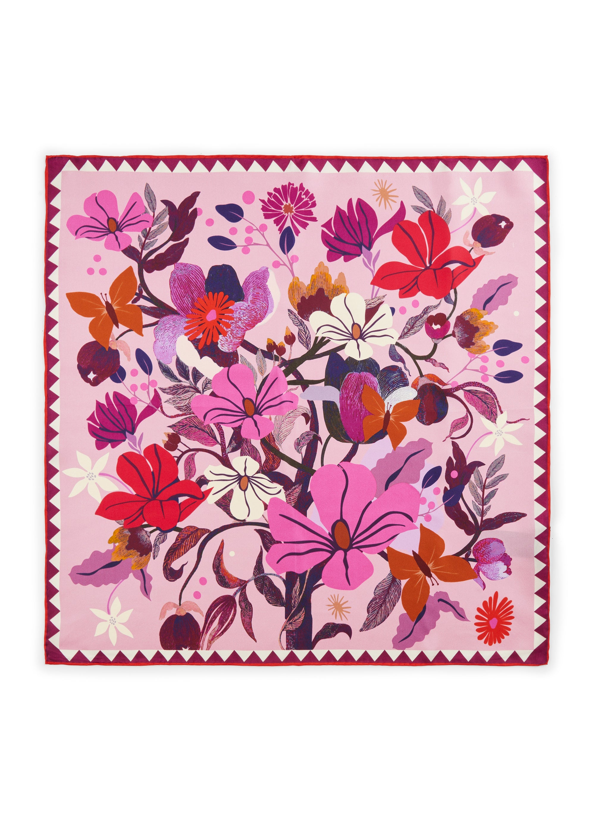 Codello Silk Scarf Pink Flowers - SKULPT Dublin