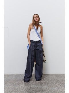 Jejia Wide Leg Trousers in Denim - SKULPT Dublin