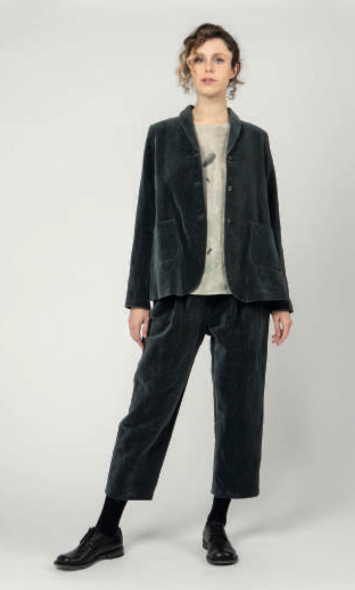 Apuntob Velvet Jacket in Deep Teal - SKULPT Dublin