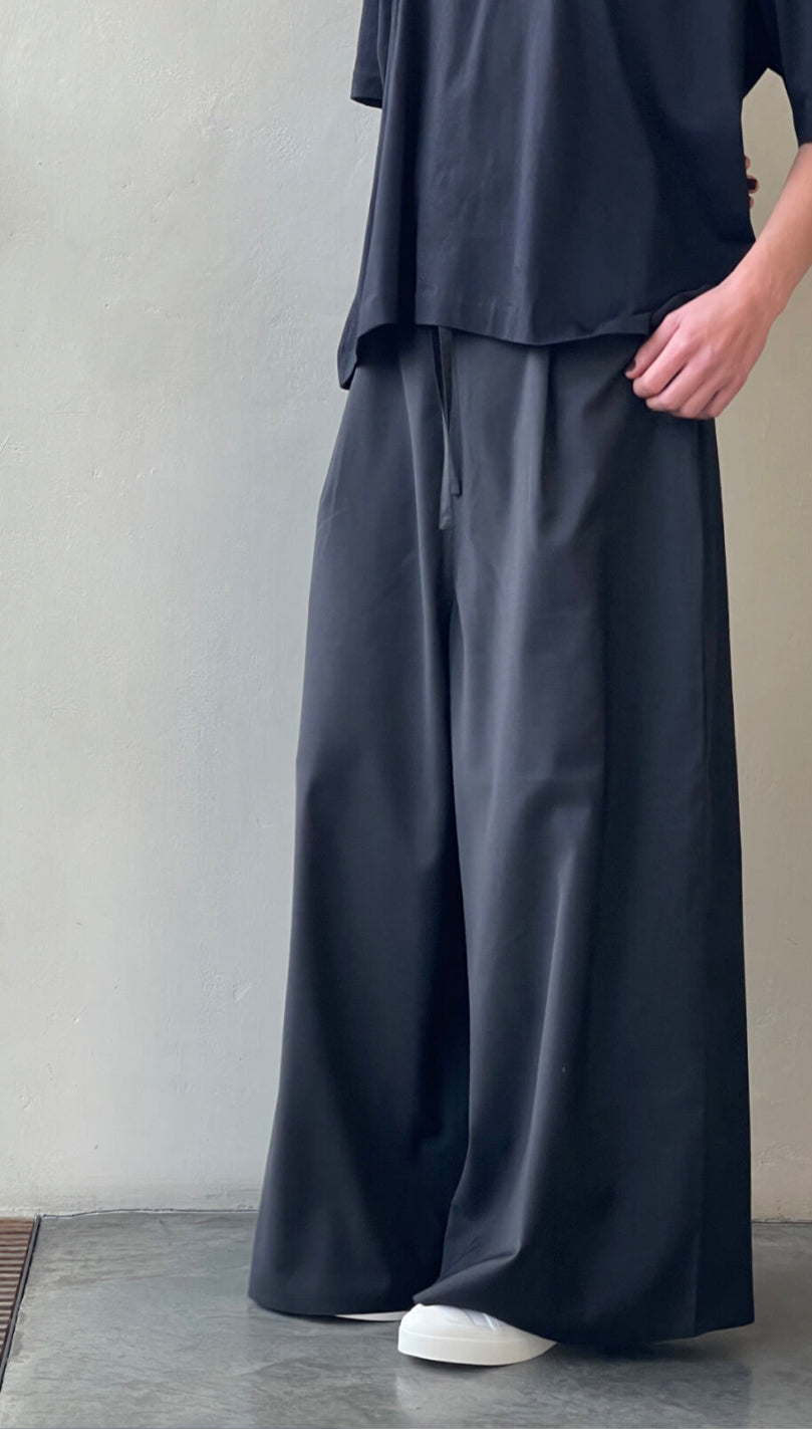 Sofie D'Hoore Wide Leg Charcoal Wool Trousers - SKULPT Dublin
