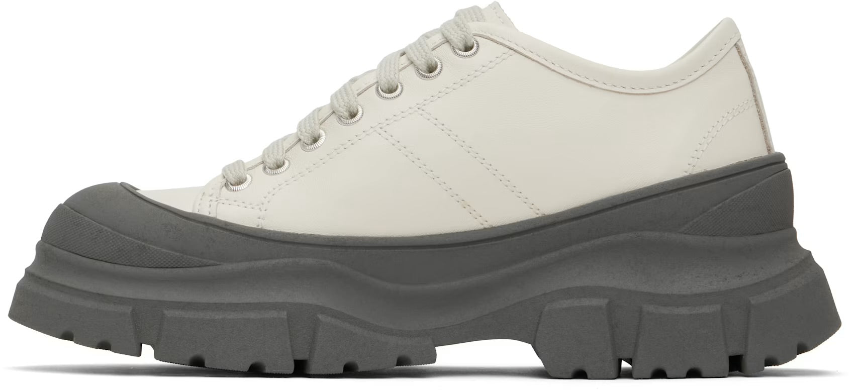 Sofie D'Hoore Chunky Outsole Leather Sneaker in Porcelain - SKULPT Dublin