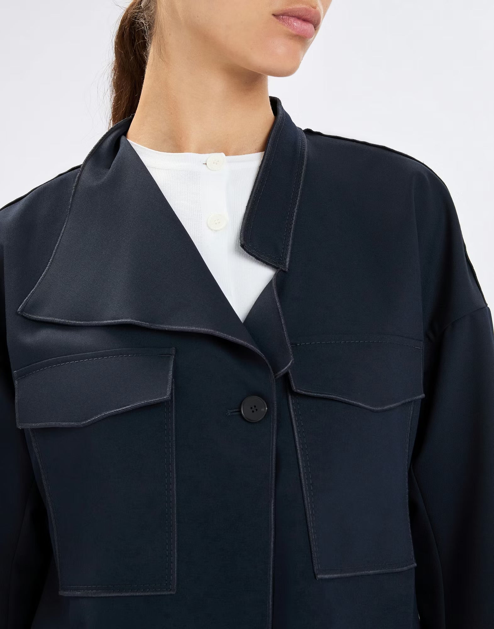 HIGH Everyday Couture Conduct Jacket in Navy - SKULPT Dublin