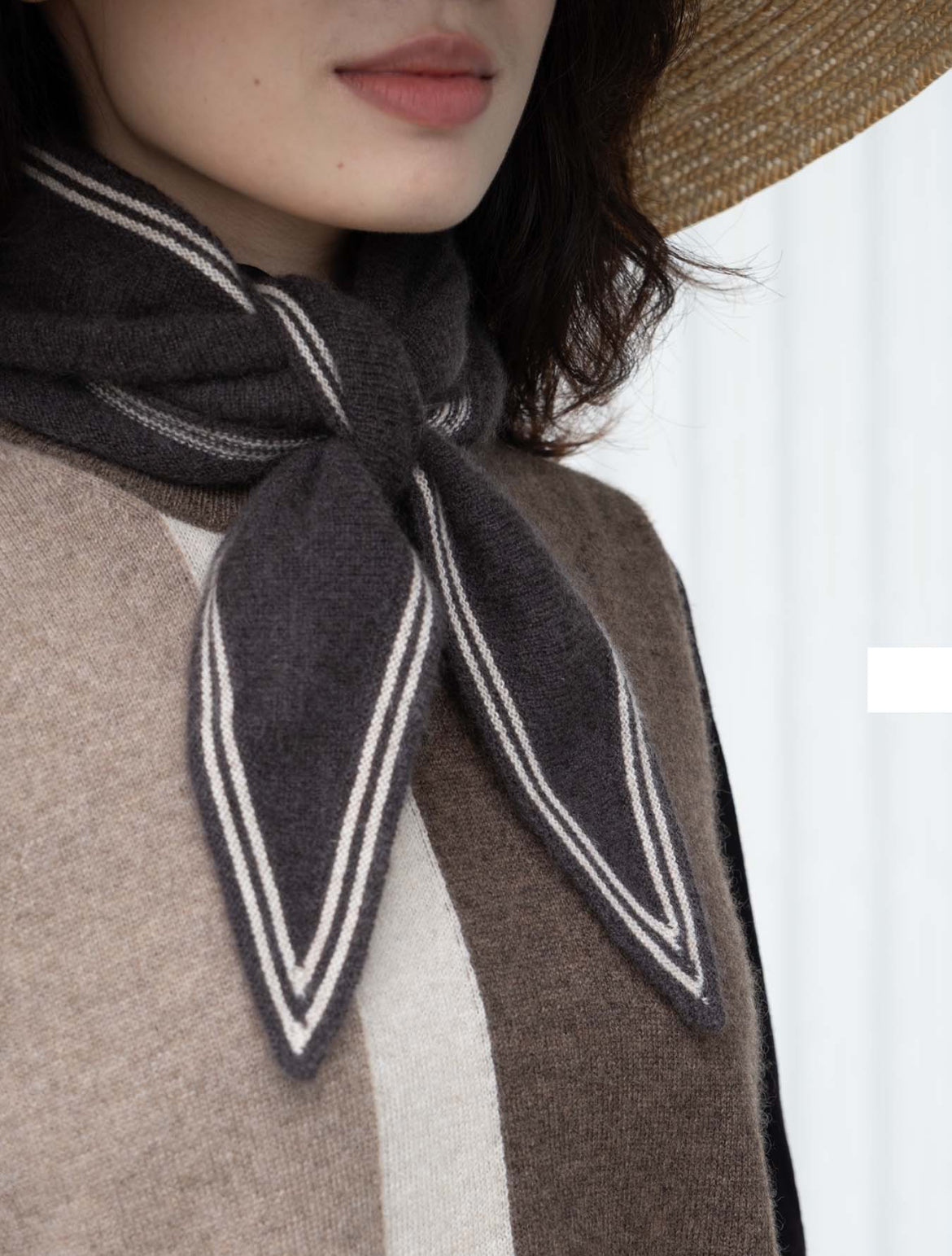 Oats & Rice Scarf in Chocolate and Cream