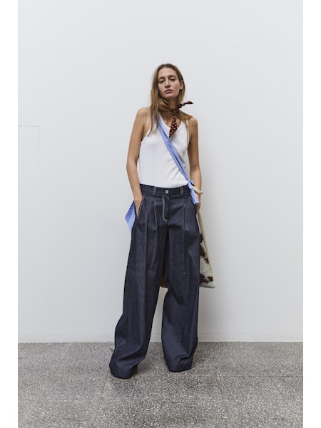 Jejia Wide Leg Trousers in Denim - SKULPT Dublin