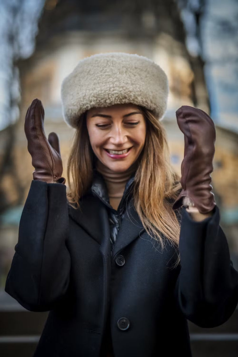 Hestra Leather Mittens with Removal Liner in Cork - SKULPT Dublin