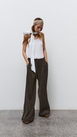 Jejia Katherine Pants in Brown Cord - SKULPT Dublin