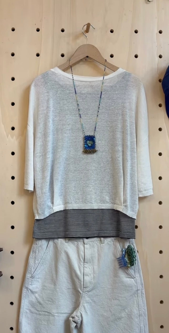Ma'ry'ya Official Fine Knit Summer Jumper in Cloud - SKULPT Dublin