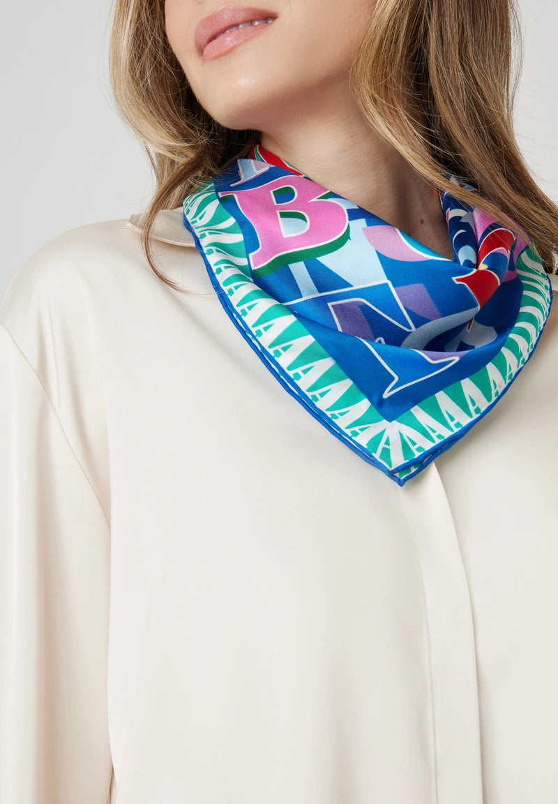 Codello Small Silk Scarf ABC Blue