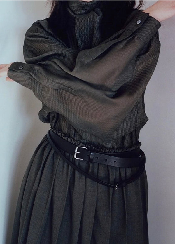 Hache Glasgow Plisse Skirt in Military