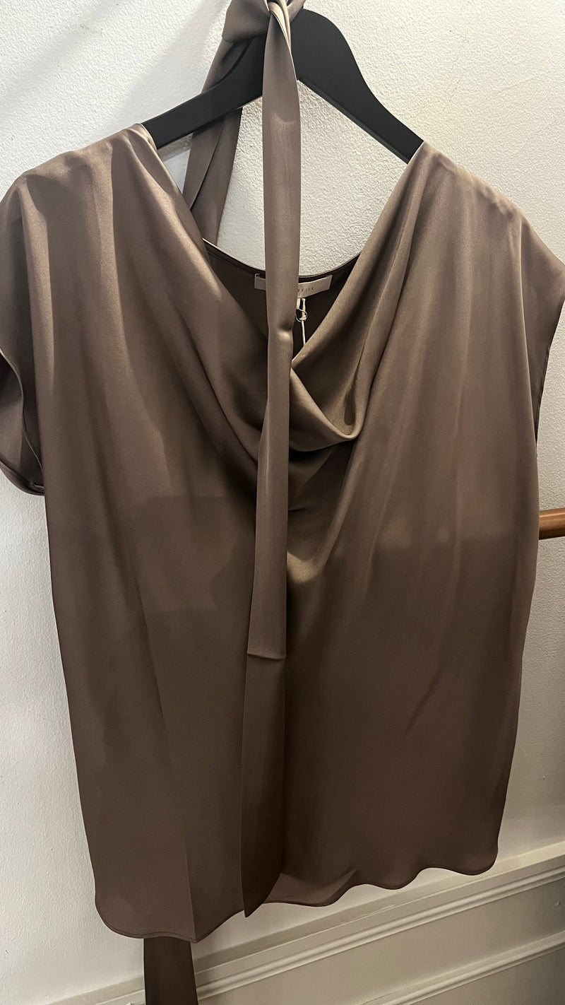 Silks95Five Washable Silk Top in Mocha - SKULPT Dublin