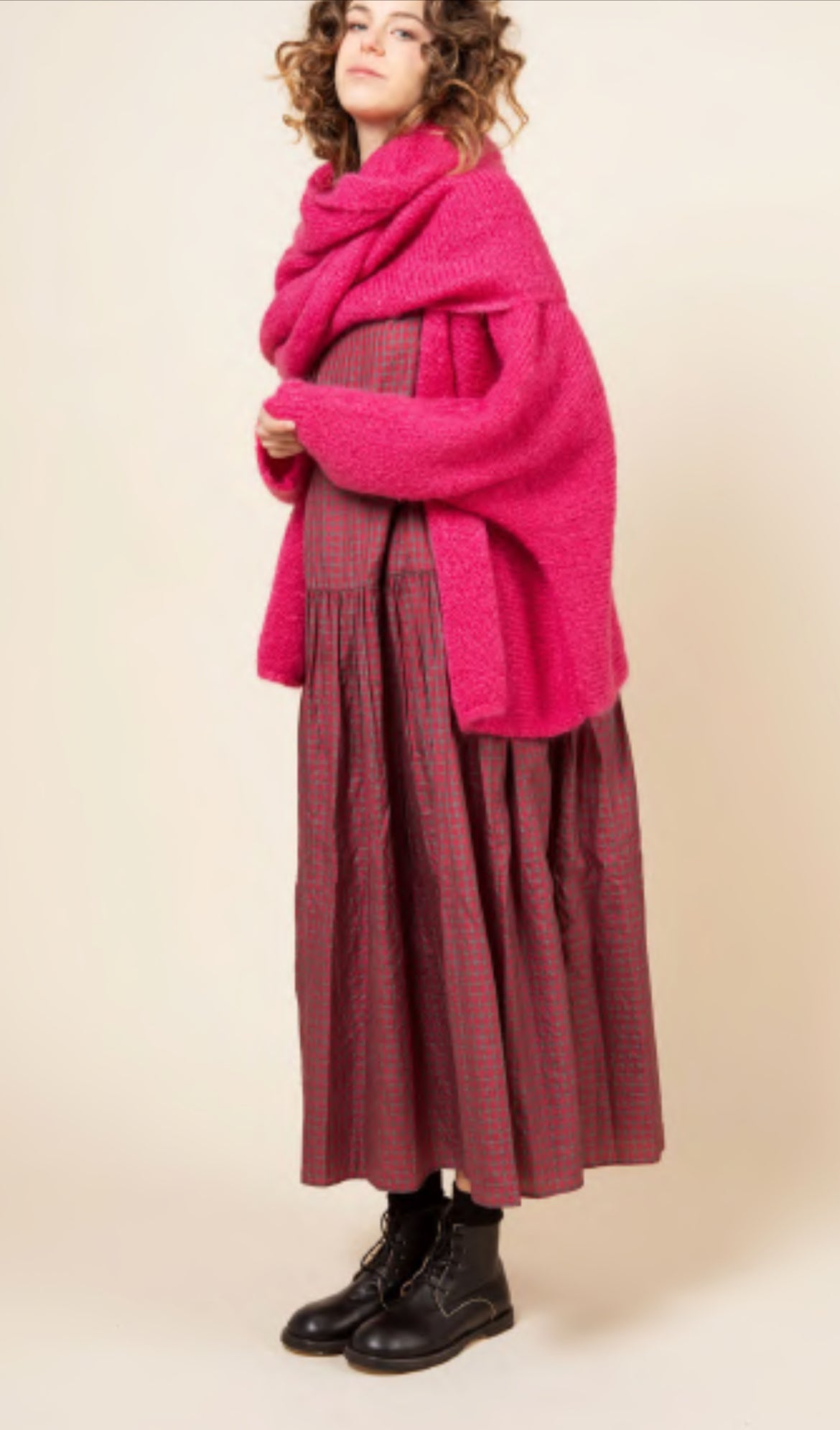 ApuntoB Silk Dress in Tartan - SKULPT Dublin