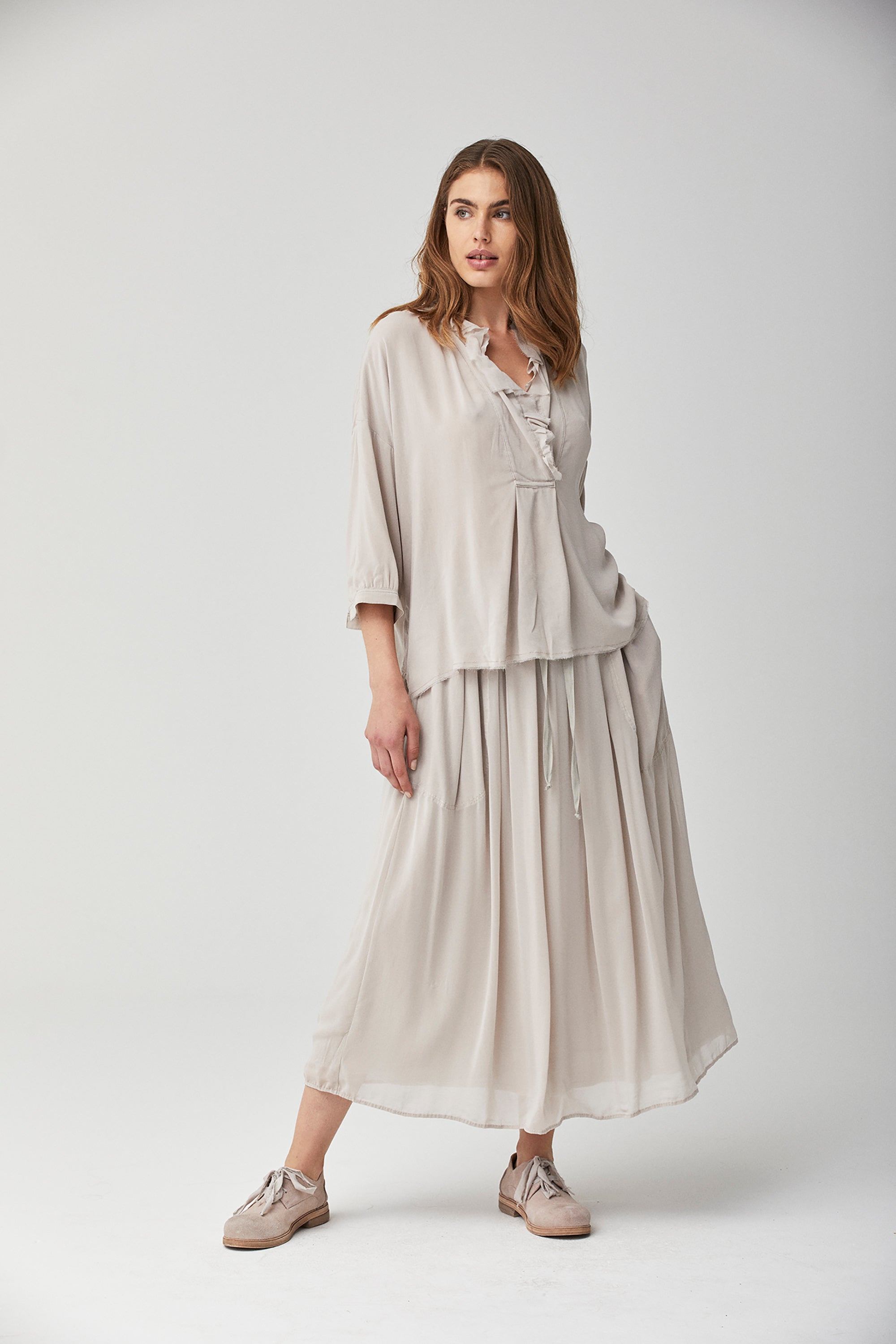 KristenseN Du Nord Georgette Skirt in Mirage Grey - SKULPT Dublin