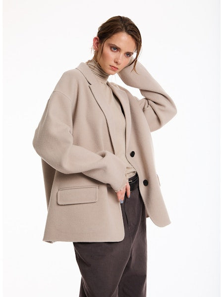 Lis Lareida Wool Blazer in Chalk Beige - SKULPT Dublin