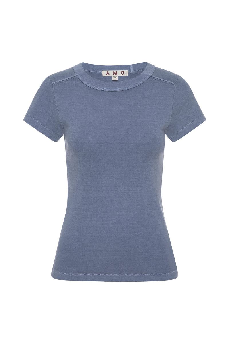 AMO Denim Penny Tee in Dusty Blue - SKULPT Dublin