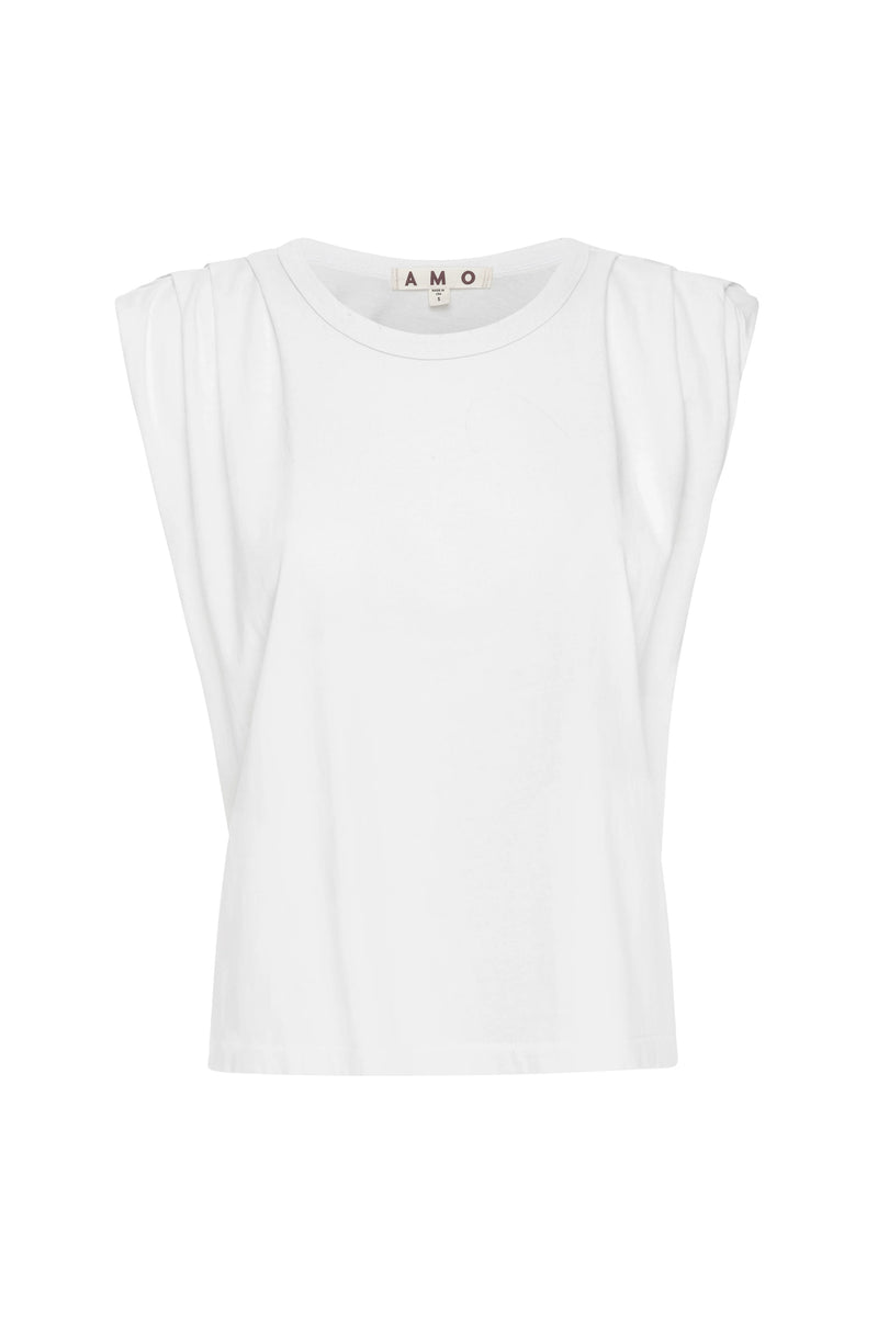 AMO Denim Gerty Short Sleeve Tee in White - SKULPT Dublin