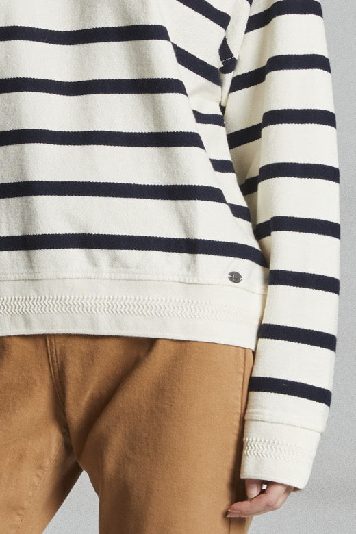 Mat de Misaine Sweatshirt Cream with Mulberry Stripe - SKULPT Dublin