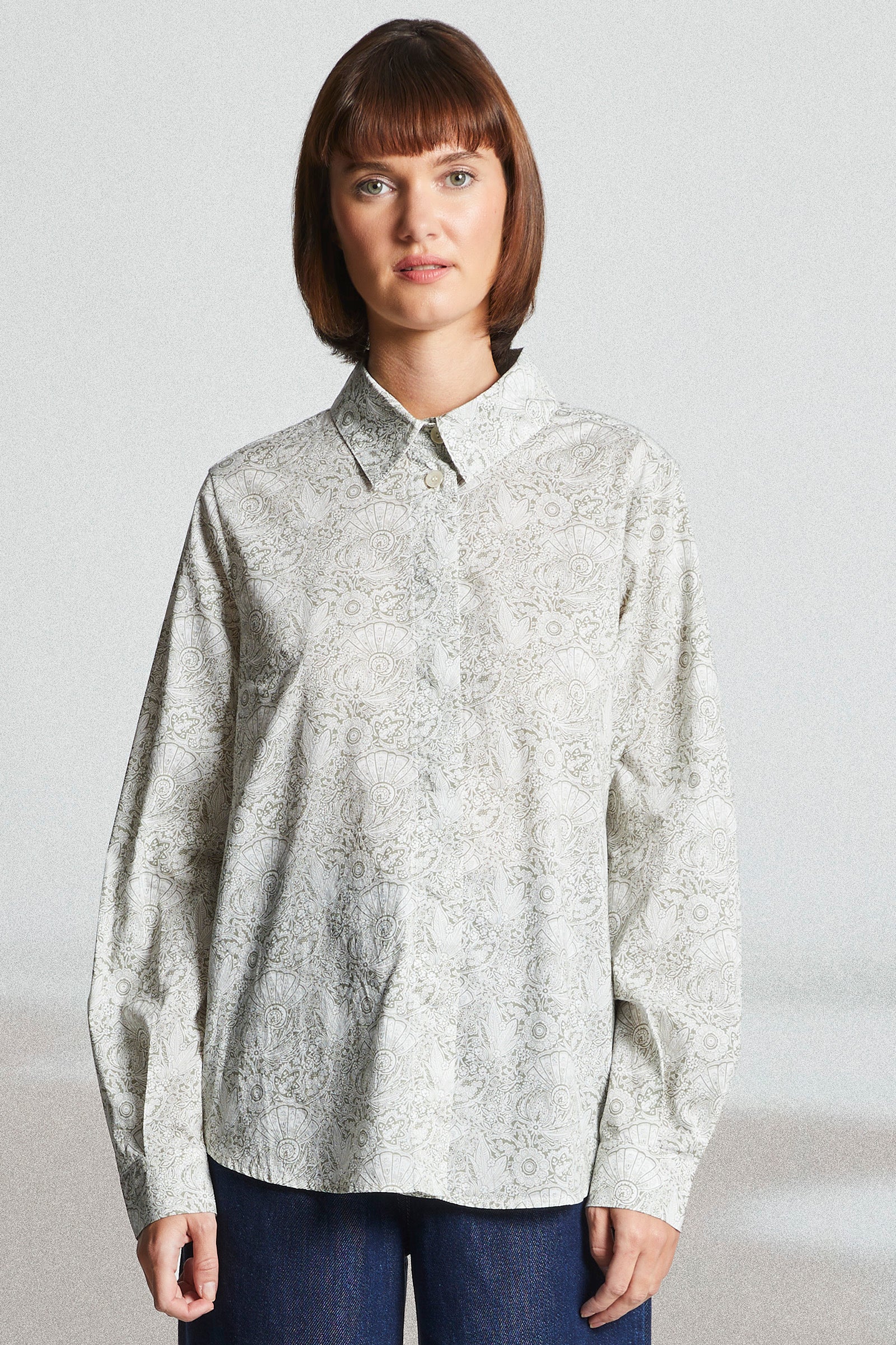 Mat de Misaine Liberty Print Shirt Green Floral - SKULPT Dublin