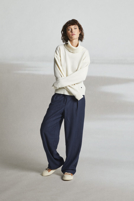 Mat de Misaine Poloneck Top in Natural - SKULPT Dublin