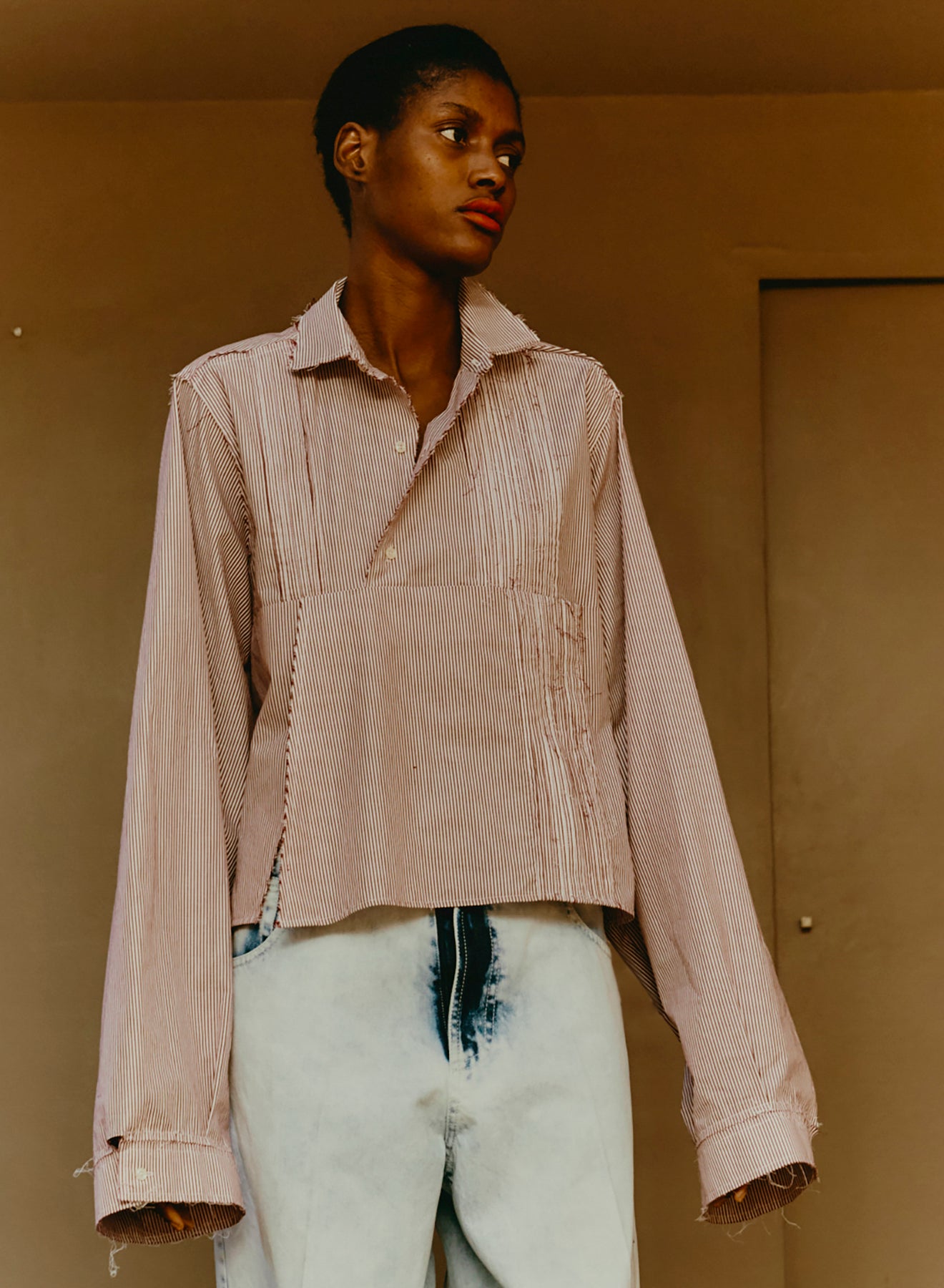 Jejia Shirt in Berry Pinstripe - SKULPT Dublin