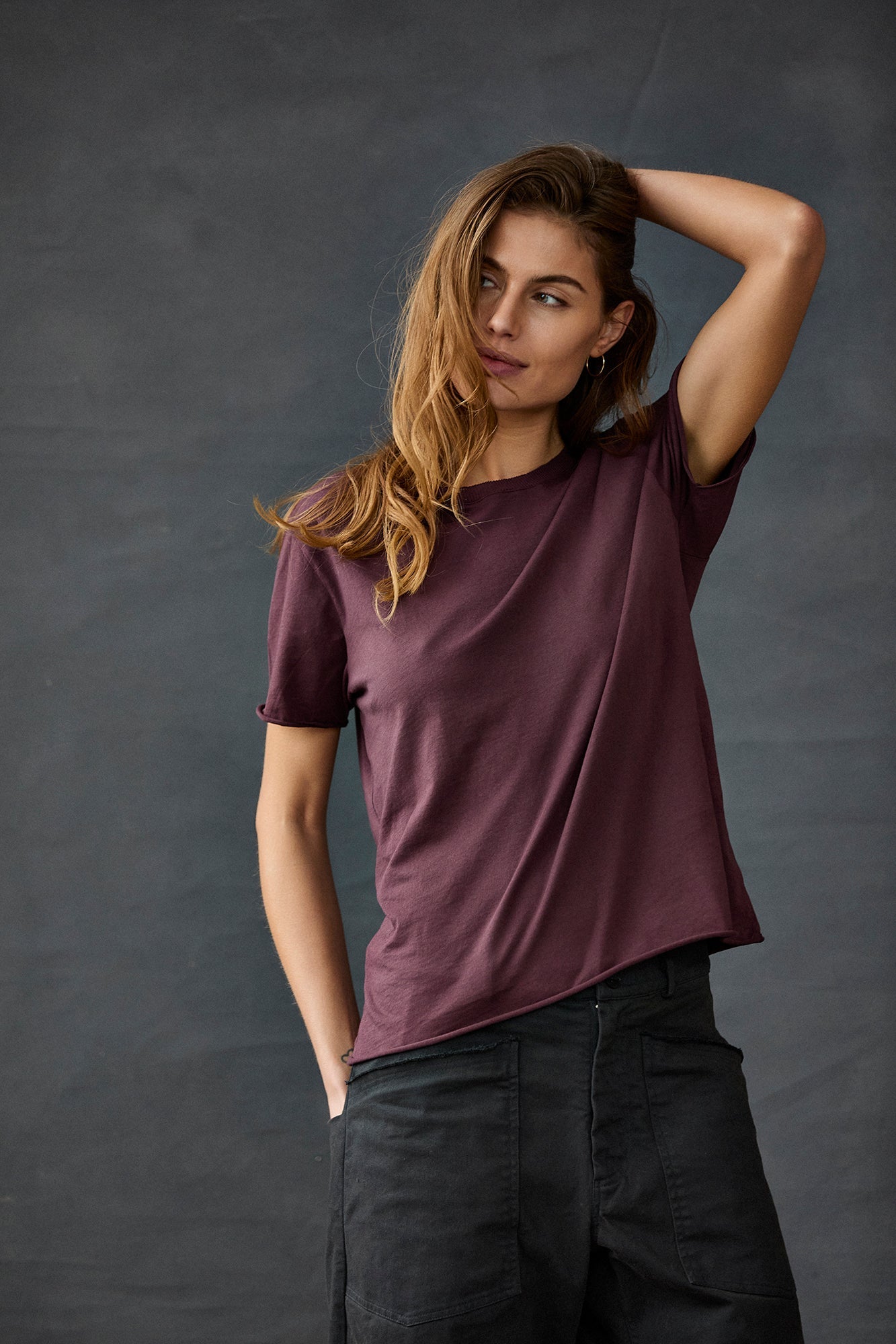 Kristensen du Nord Short Sleeve Tee in Dark Berry - SKULPT Dublin