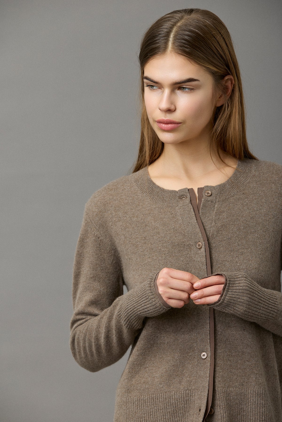 KristenseN Du Nord Cashmere Cardigan in Chocolate - SKULPT Dublin