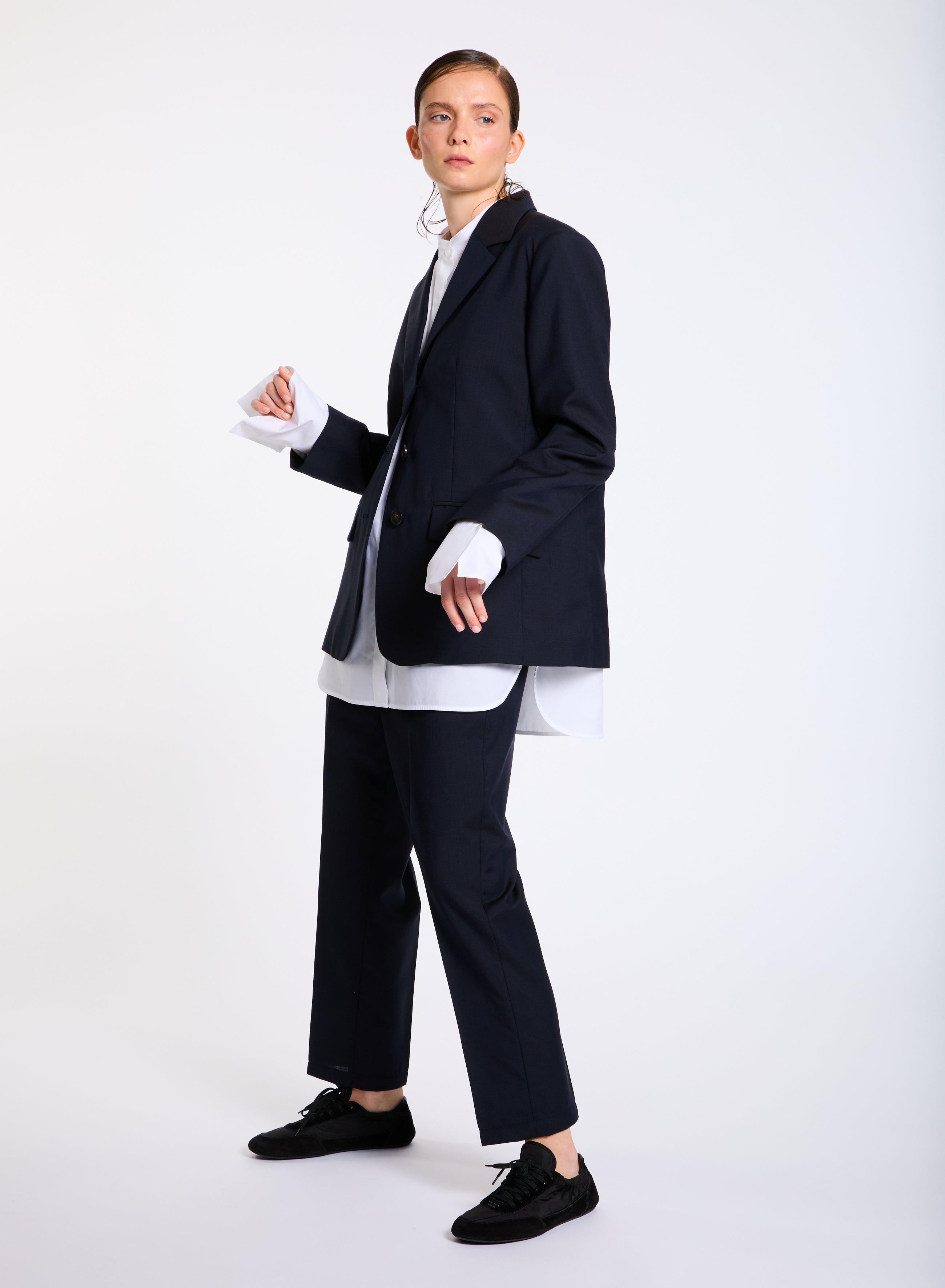 Lis Lareida Wool Suit in Dark Navy - SKULPT Dublin
