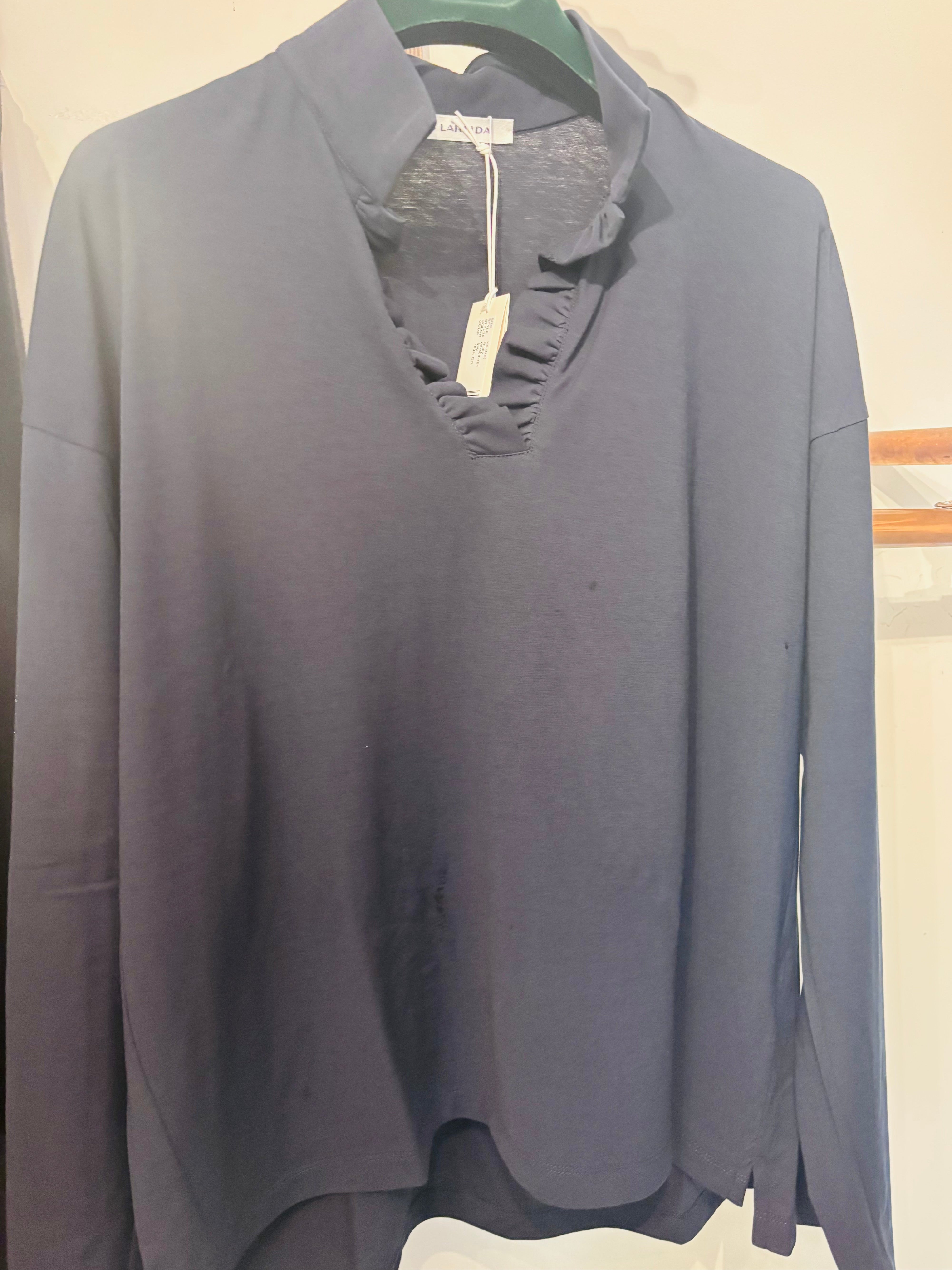 Lis Lareida Ricky Jersey Long Sleeve Top in Navy