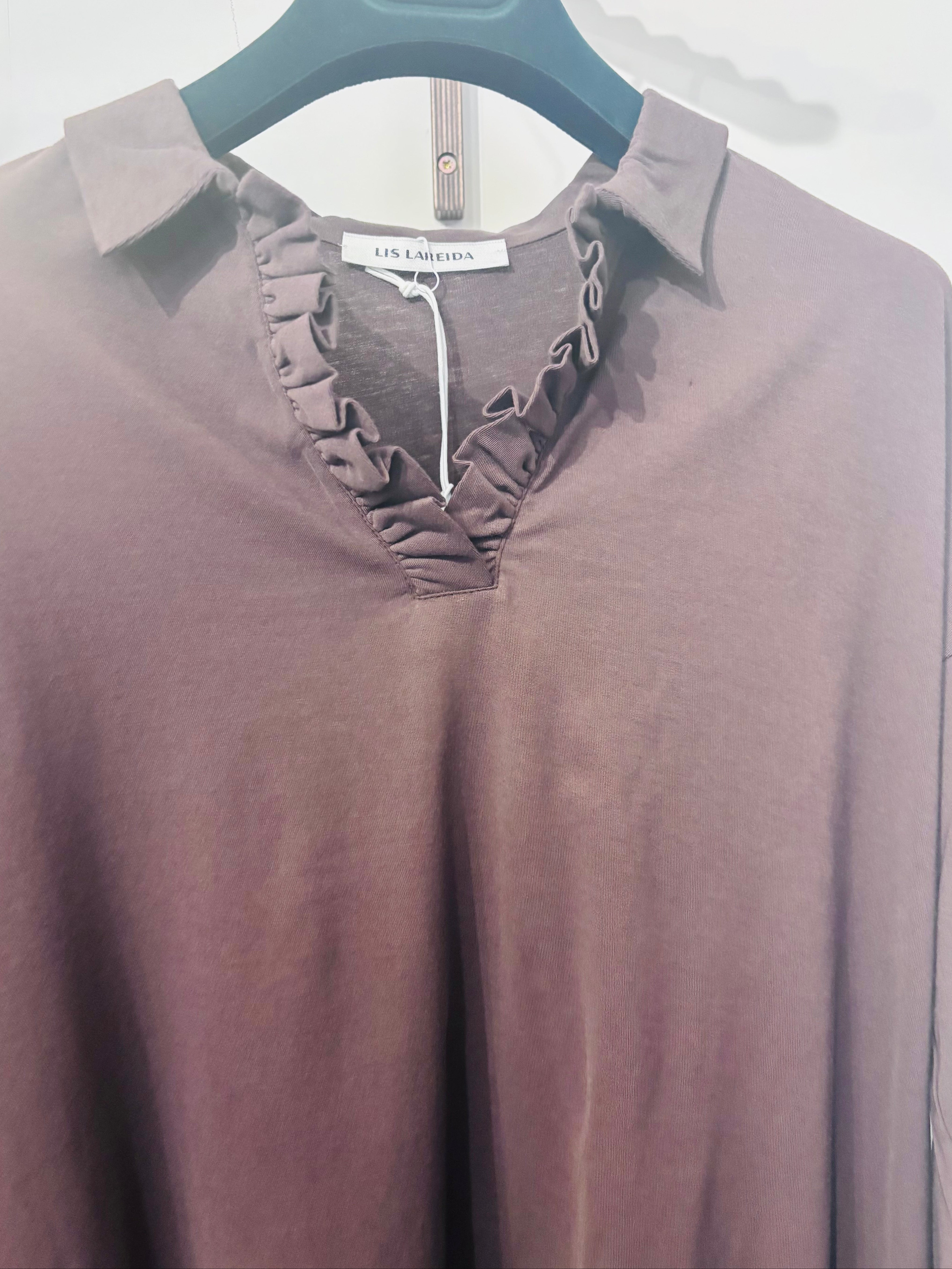 Lis Lareida Ricky Jersey Long Sleeve Top in Chocolate