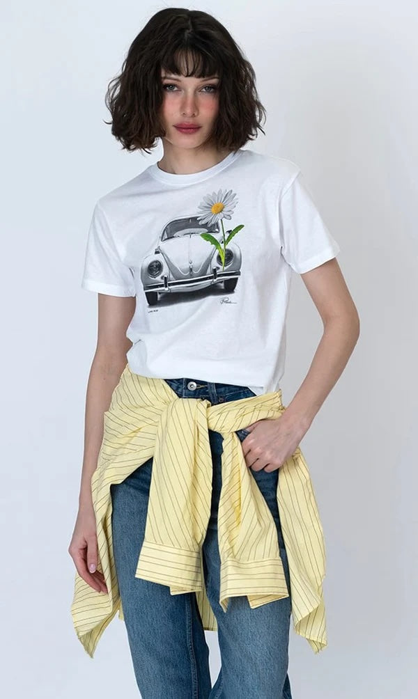 CPress Studio Love Bug Short Sleeve Tee in White - SKULPT Dublin