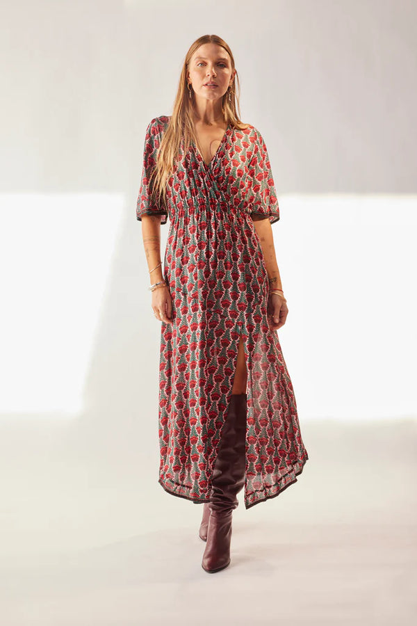 Natalie Martin Coco Maxi Dress in Tulip Venetian Red - SKULPT Dublin