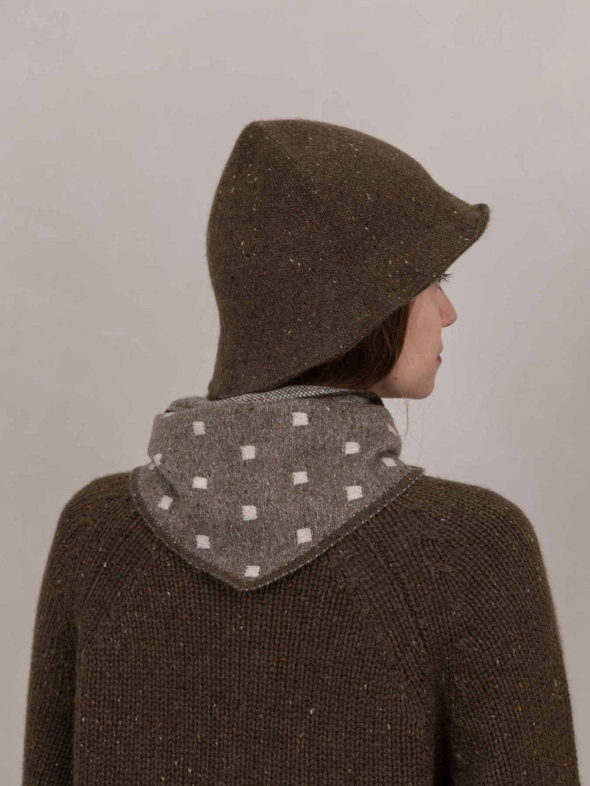 Oats & Rice Triangle Scarf in Moss - SKULPT Dublin