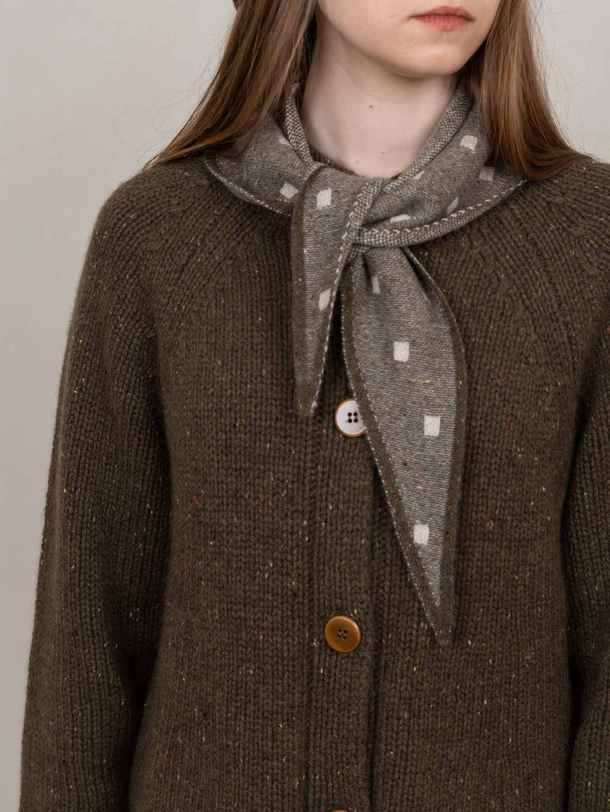 Oats & Rice Triangle Scarf in Moss - SKULPT Dublin