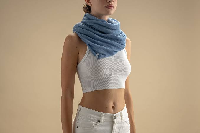 Pin1876 Cashmere Scarf in Denim Blue - SKULPT Dublin