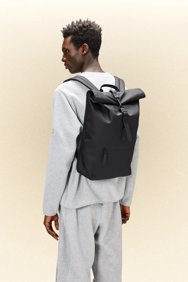 Rains RollTop Rucksack in Black - SKULPT Dublin