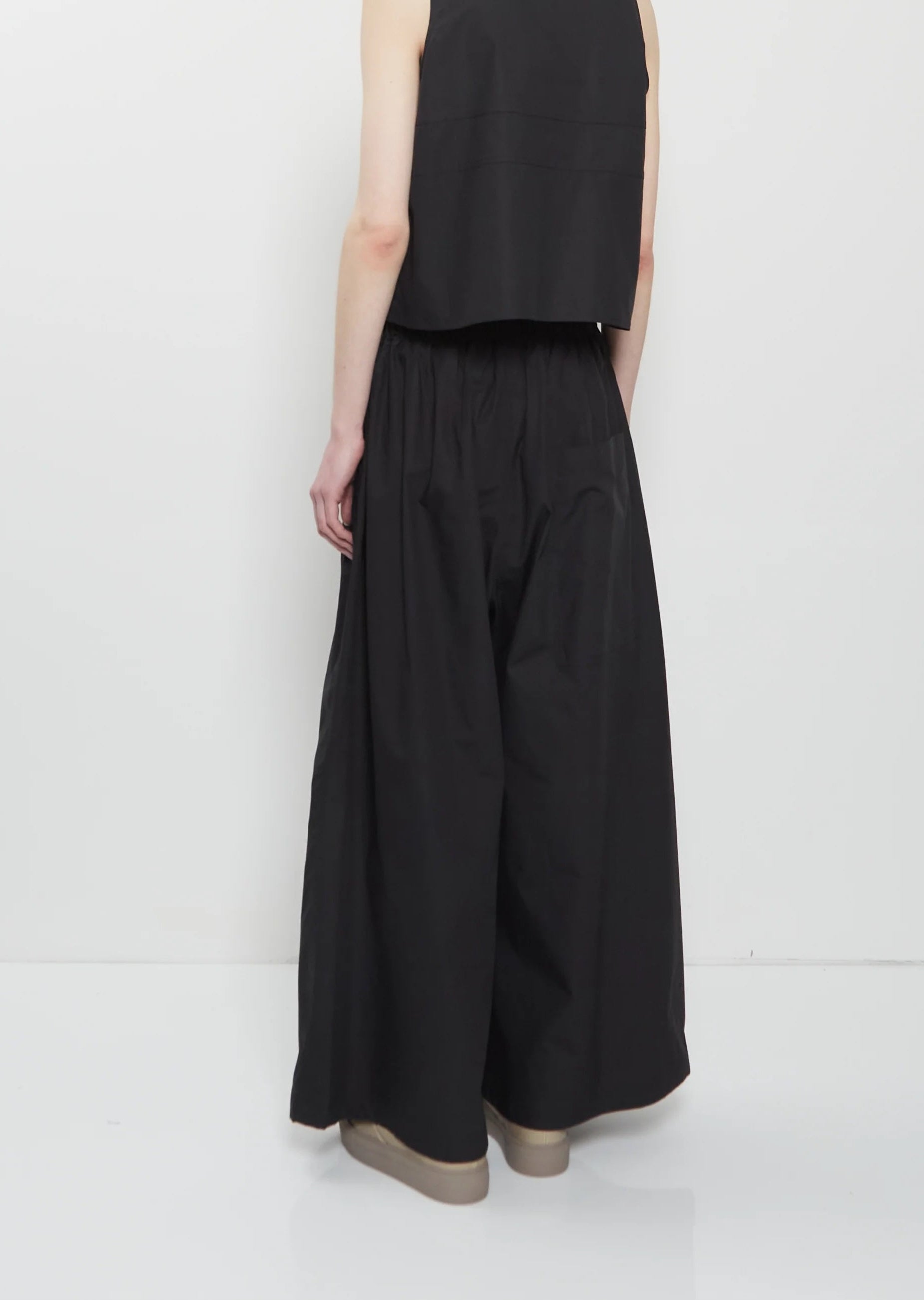 Sofie D'Hoore Wide Leg Cotton Trousers in Black - SKULPT Dublin