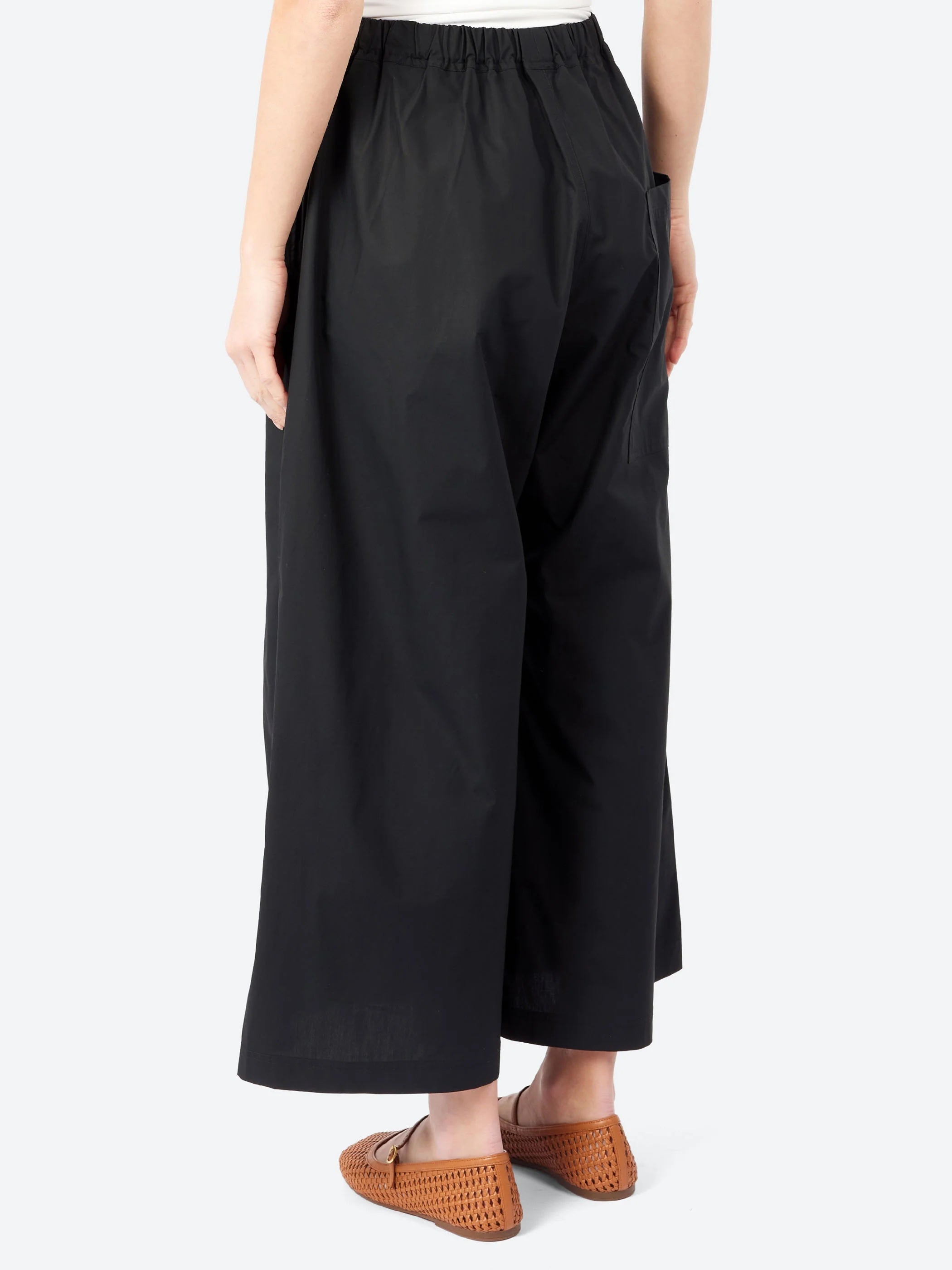 Sofie D'Hoore Wide Leg Cotton Trousers in Black - SKULPT Dublin