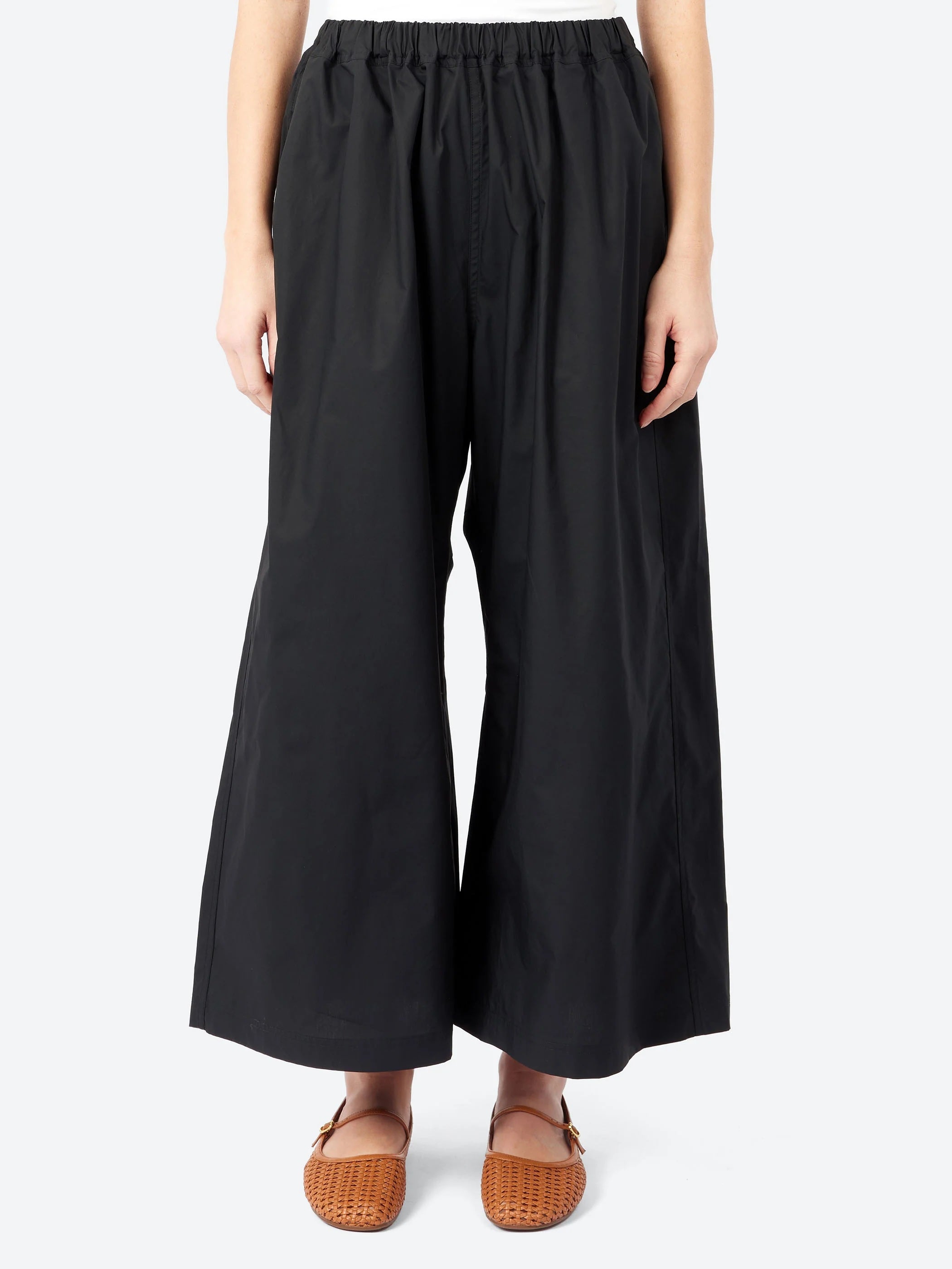 Sofie D'Hoore Wide Leg Cotton Trousers in Black - SKULPT Dublin