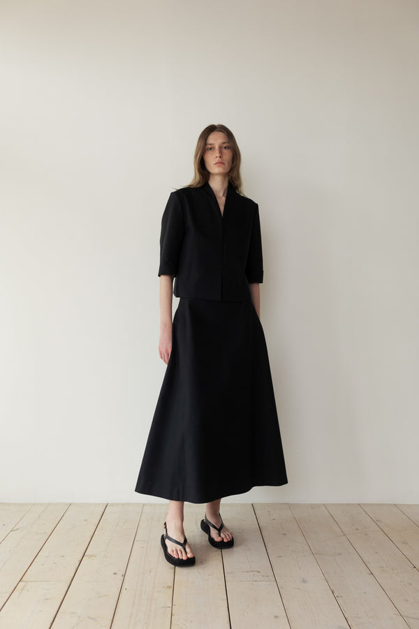 The Loom Godet Skirt in Black - SKULPT Dublin