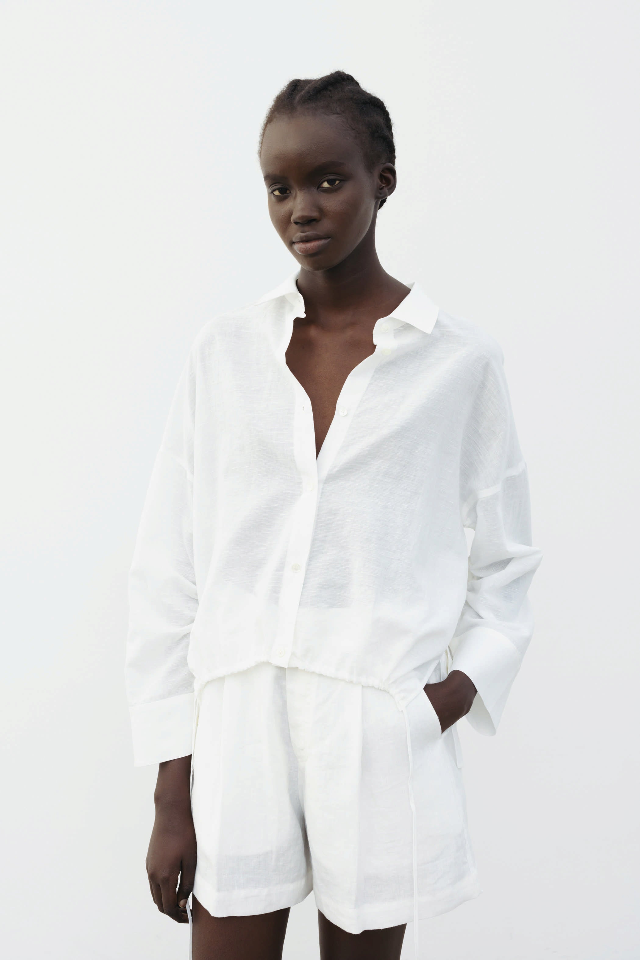 The Loom Linen Shorts White - SKULPT Dublin