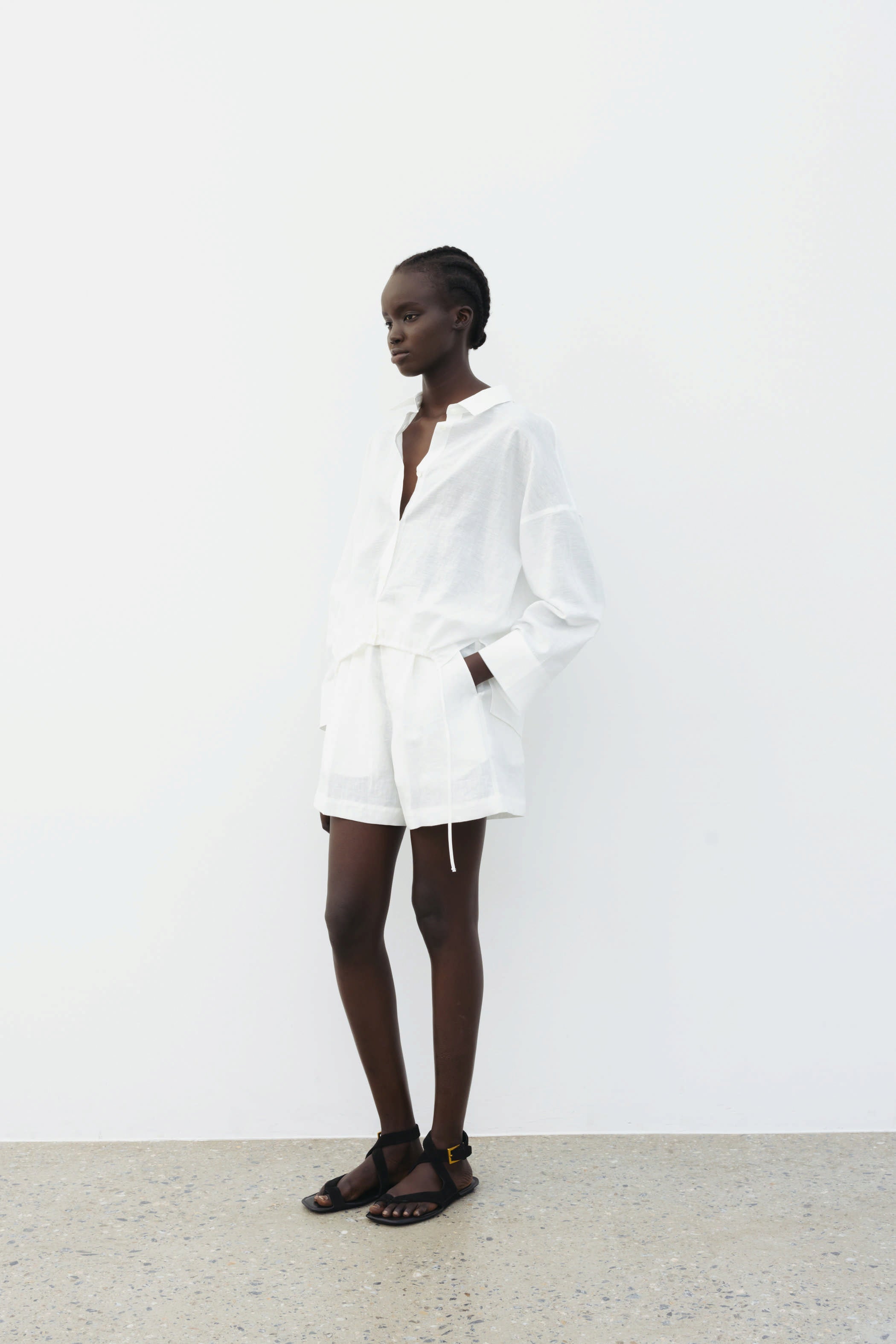 The Loom Linen Shorts White - SKULPT Dublin