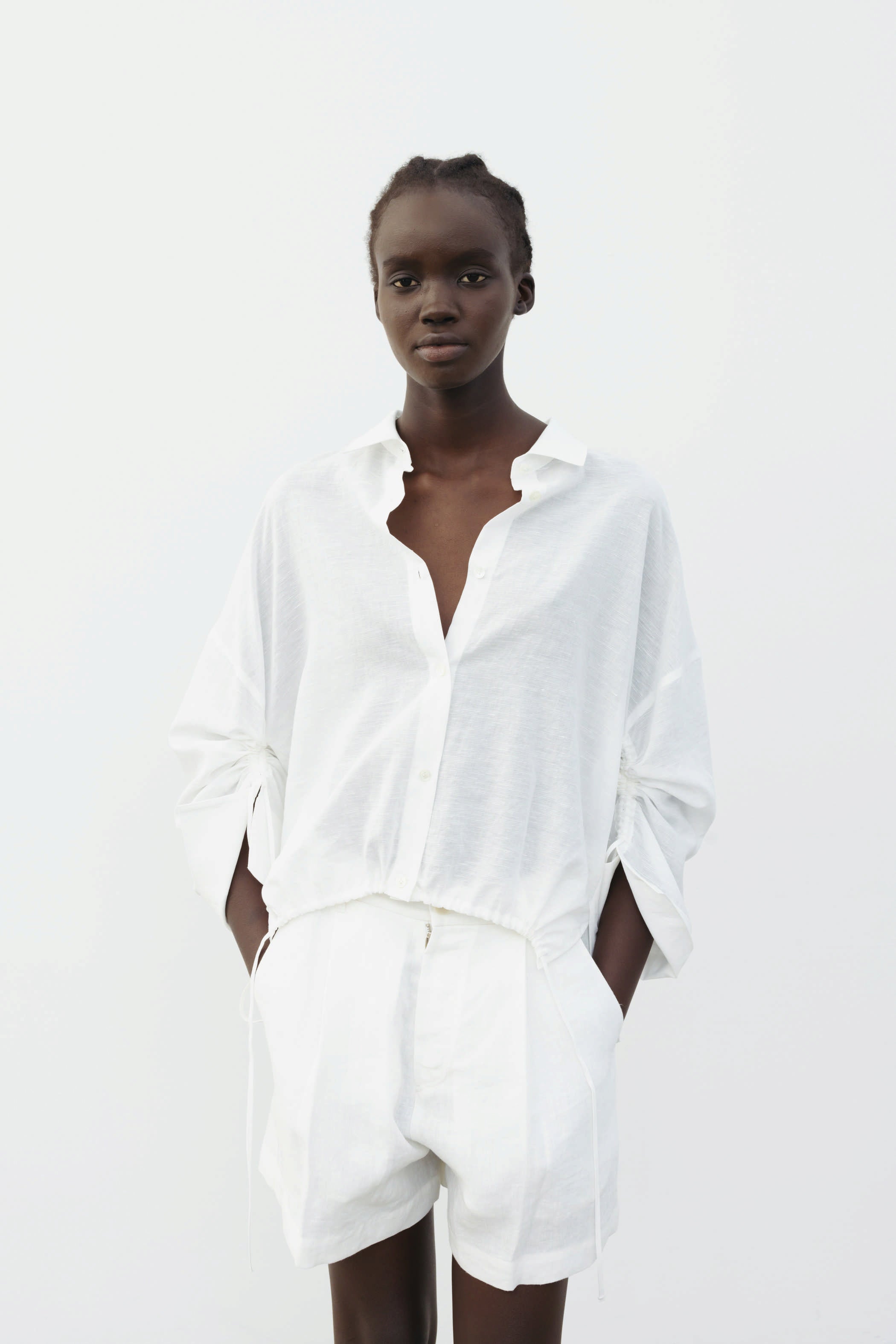 The Loom Linen Shorts White - SKULPT Dublin