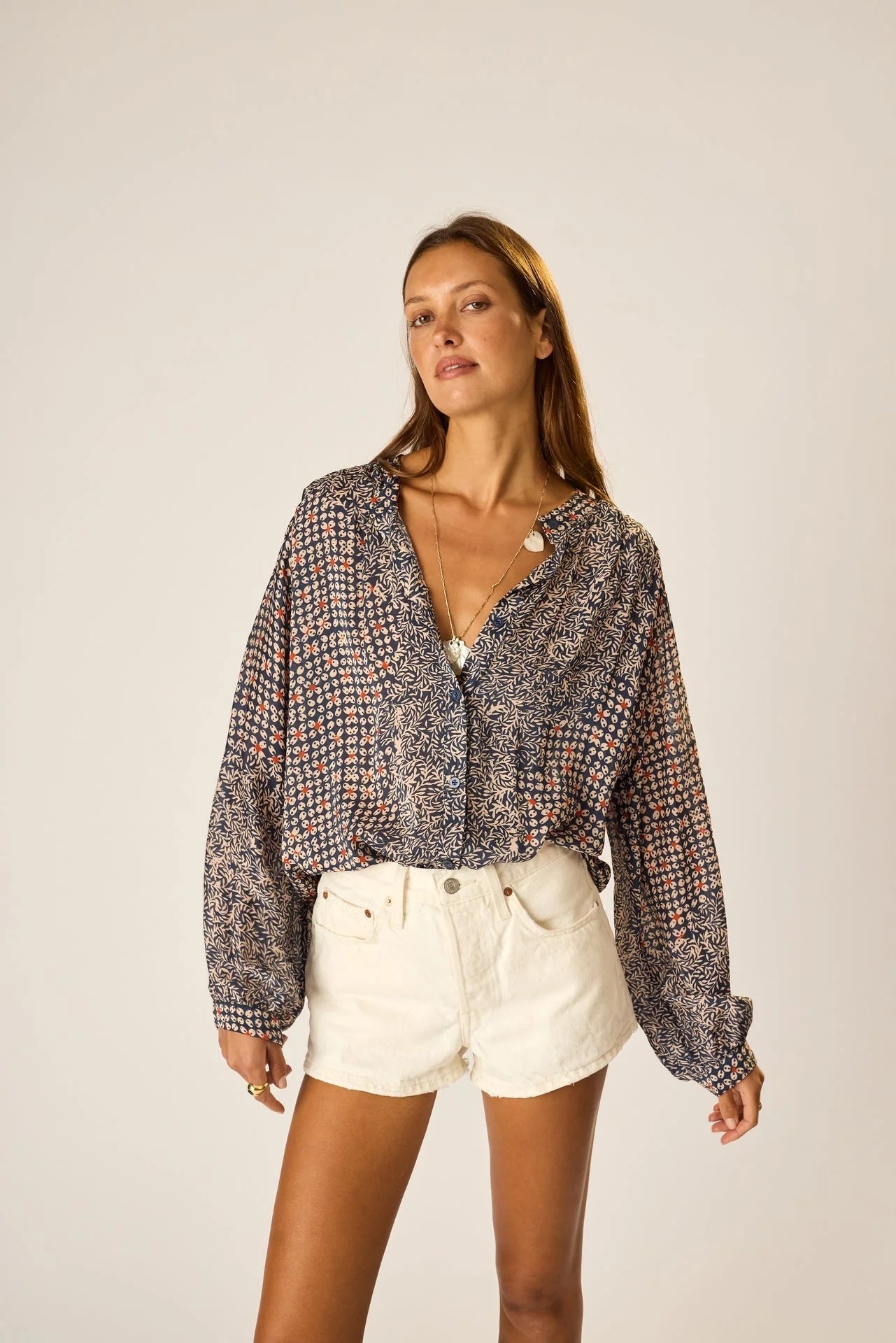 Natalie Martin Long Sleeve Shirt in Ink - SKULPT Dublin