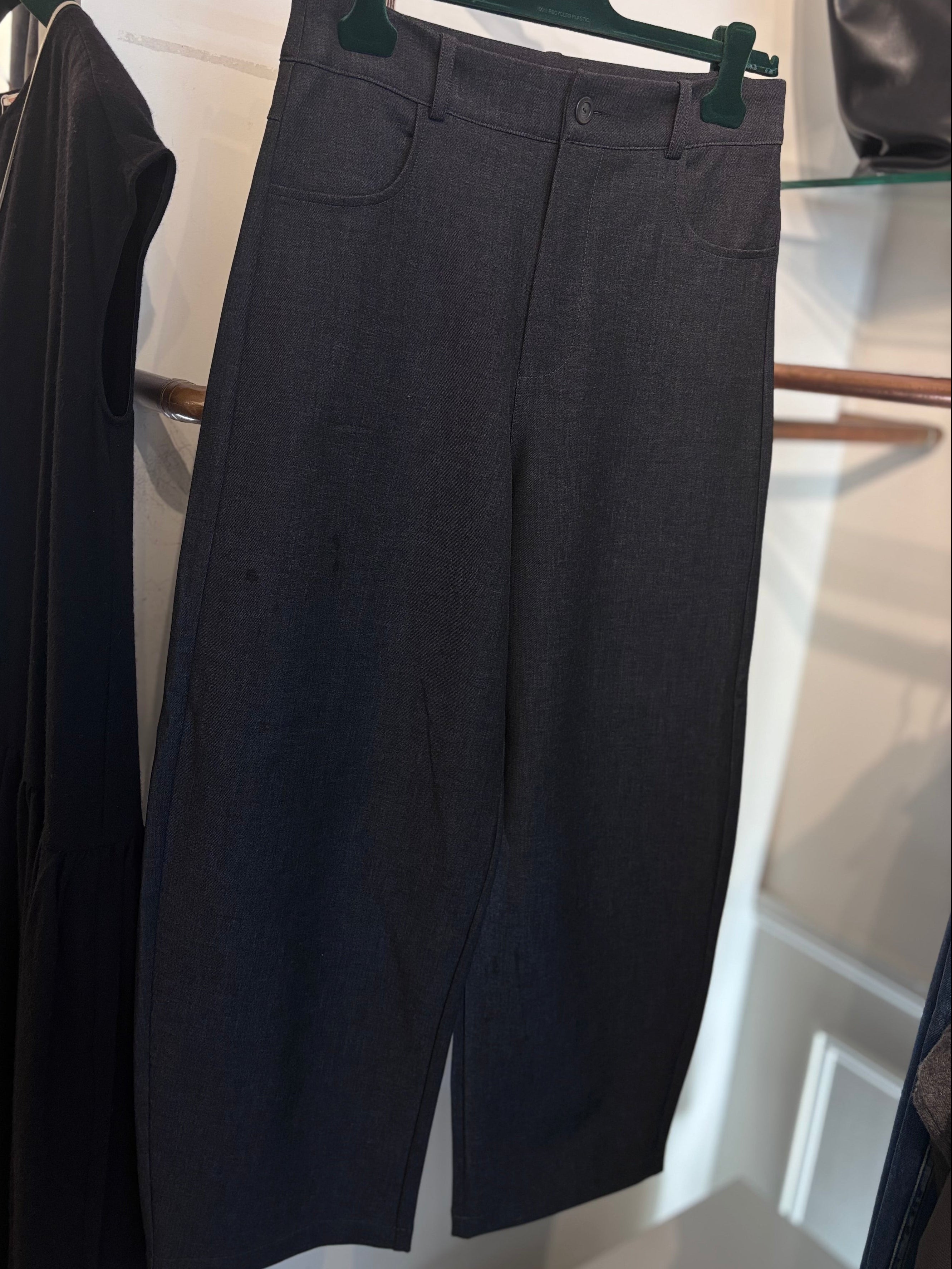 Tot-Hom Barrel Leg Trousers in Dark Navy - SKULPT Dublin