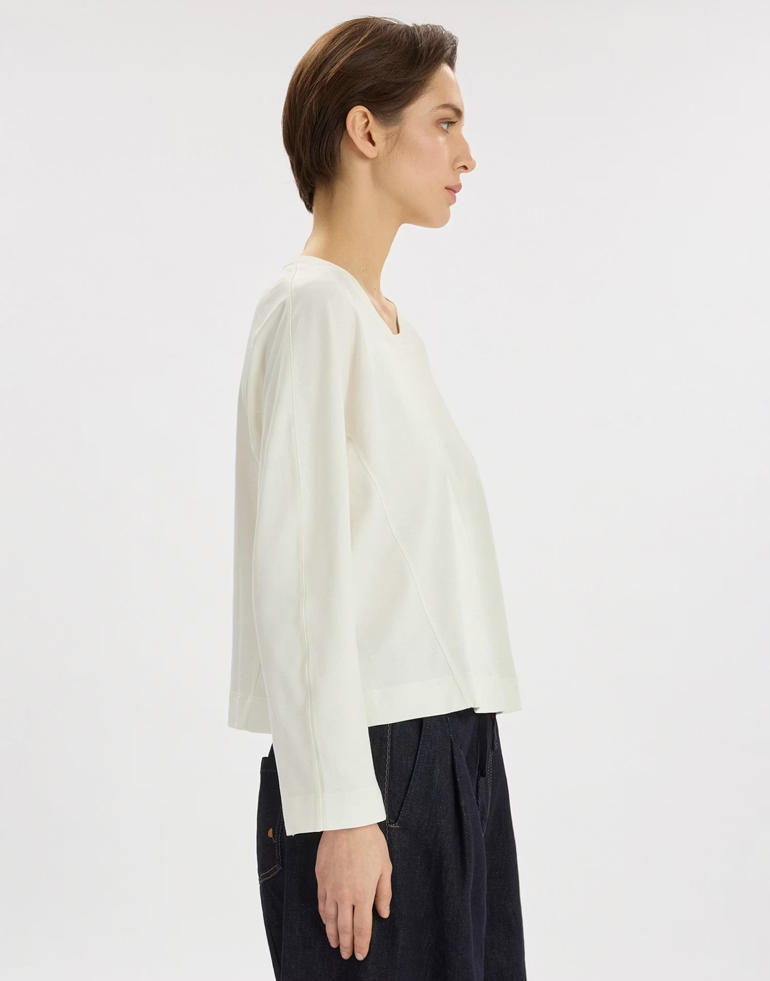 HIGH Everyday Couture Typhoon Jersey Long Sleeve Top in Navy